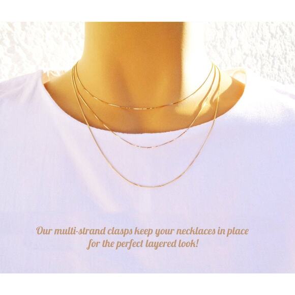 Necklace Layering Clasp, Gold Filled Necklace Detangler, Separator Clasp - Picture 5 of 5